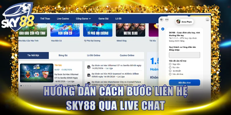 Quy trình kết nối thông qua tính năng live chat
